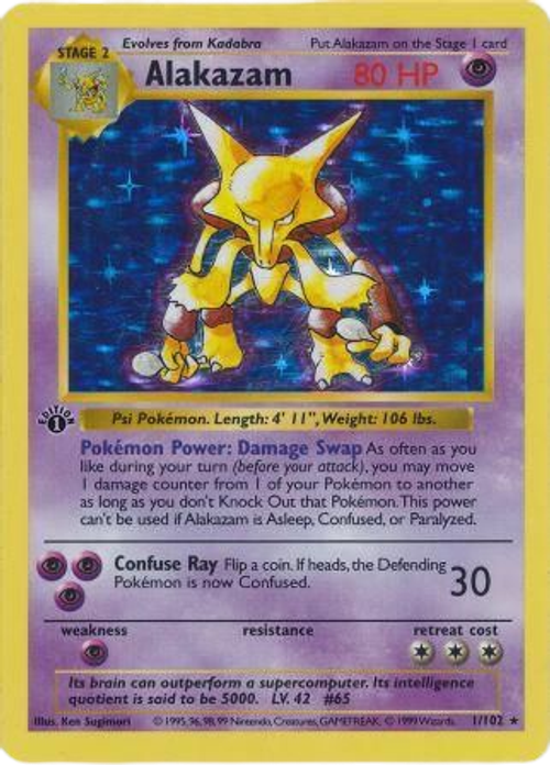 Alakazam - 1/102  - Holo 1st Edition